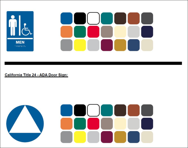 ADA Sign Material Color Chart