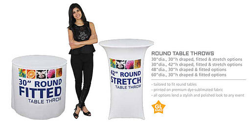 Fitted Round Trade Show Table Throws Los Angeles