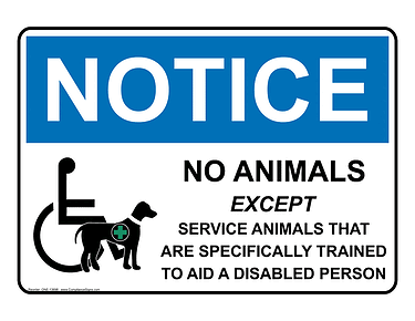 ADA Service Animal Signs Burbank CA