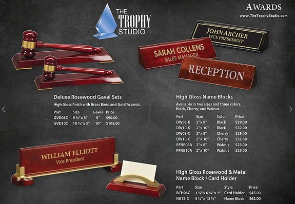 Laser Engraved Nameplates and Business Card Holders Los Angeles