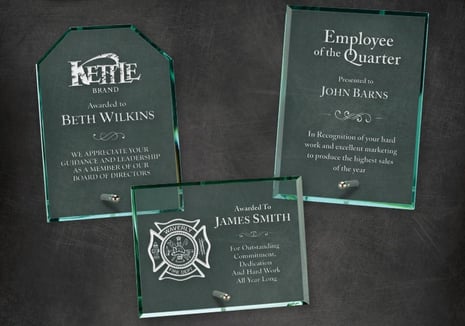 Glass Laser Engraved Employee Awards Los Angeles
