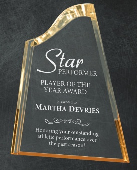 Laser Engraved Glass, Acryic or Crystal Soccer Awards Los Angeles
