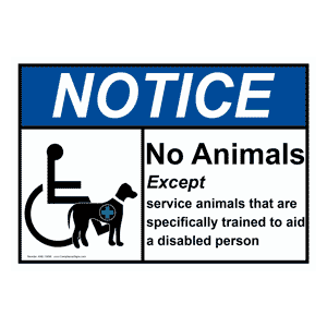 ADA Service Animals Only Signs Burbank CA