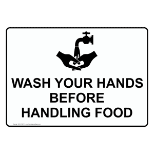 Wash hands food handling signs for Los Angeles